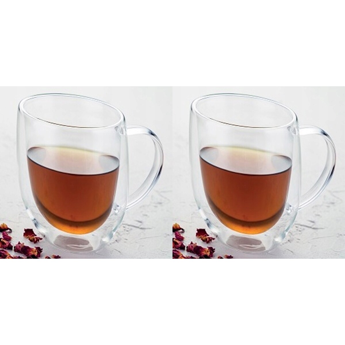 SZKLANKA kubek termiczna 2x 340 ml na kawę herbatę podwójna ścianka szkło