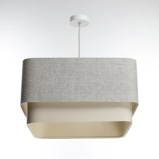Lampa wisząca KWADRO DUO 004 51x47cm szara/beżowa