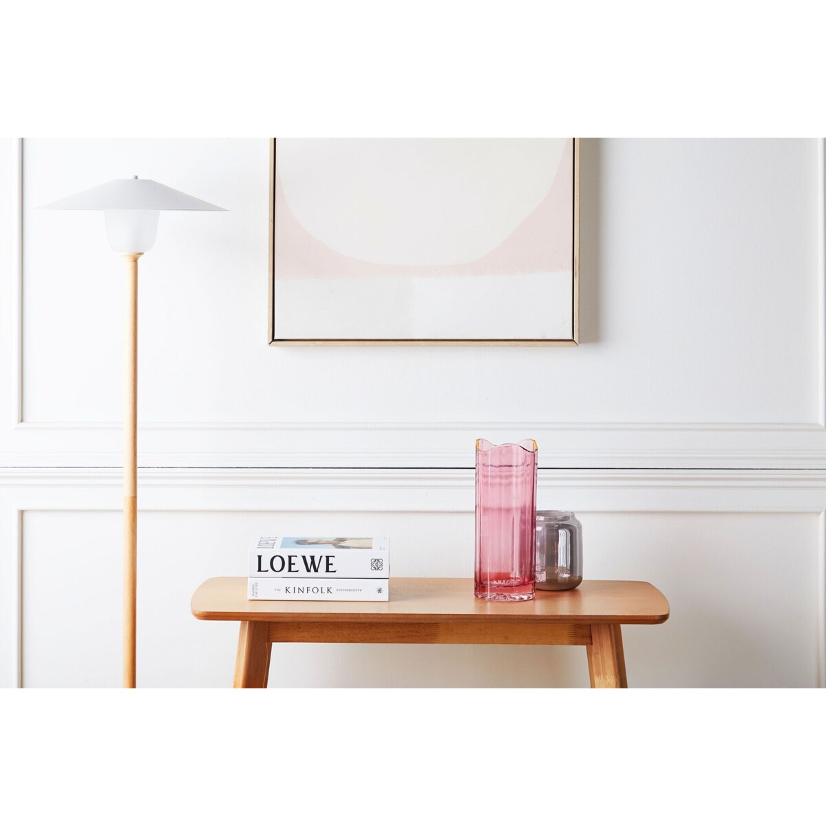 Wazon na kwiaty szklany 30 cm różowy PERDIKI