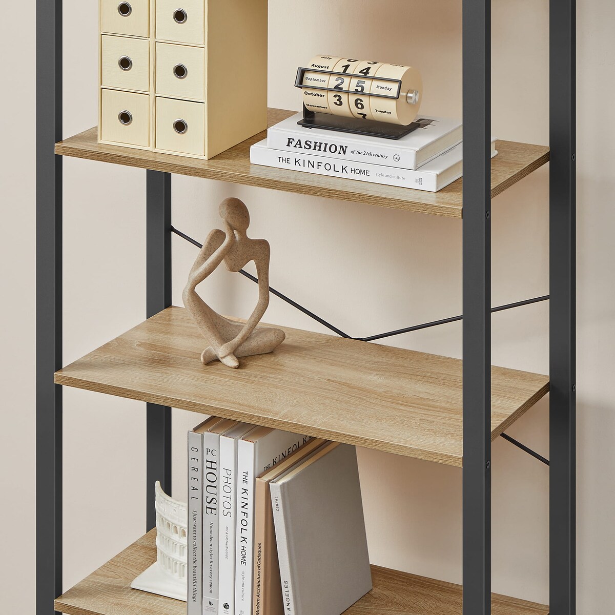 Regał Półka Na Książki 66X30X153 Cm Sonoma, Czarny