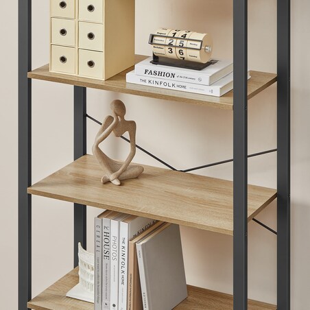 Regał Półka Na Książki 66X30X153 Cm Sonoma, Czarny