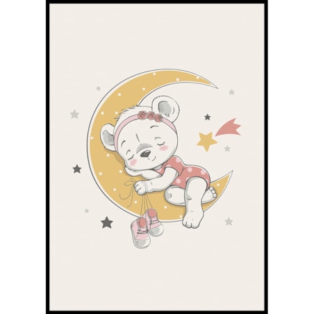 plakat śpiąca misia 30x40 cm