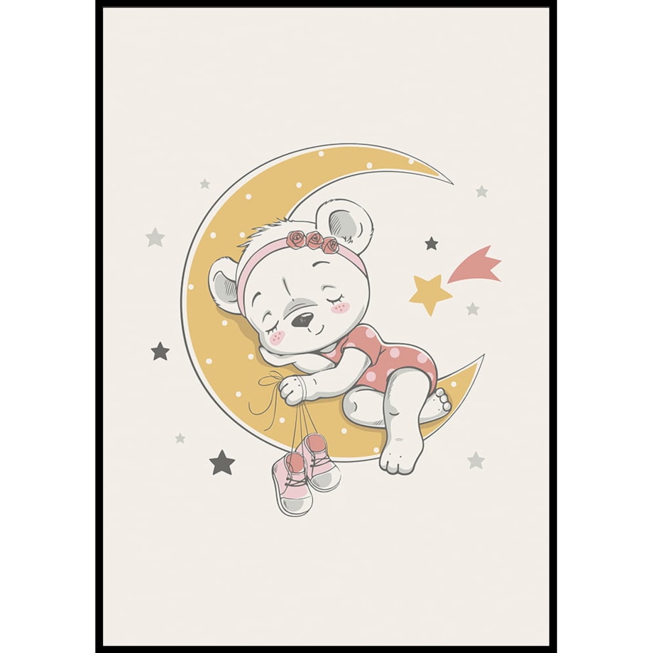 plakat śpiąca misia 30x40 cm