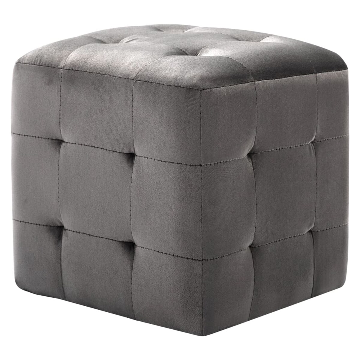 vidaXL Pufy, 2 szt., szare, 30 x 30 x 30 cm, aksamit