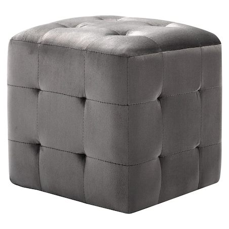 vidaXL Pufy, 2 szt., szare, 30 x 30 x 30 cm, aksamit