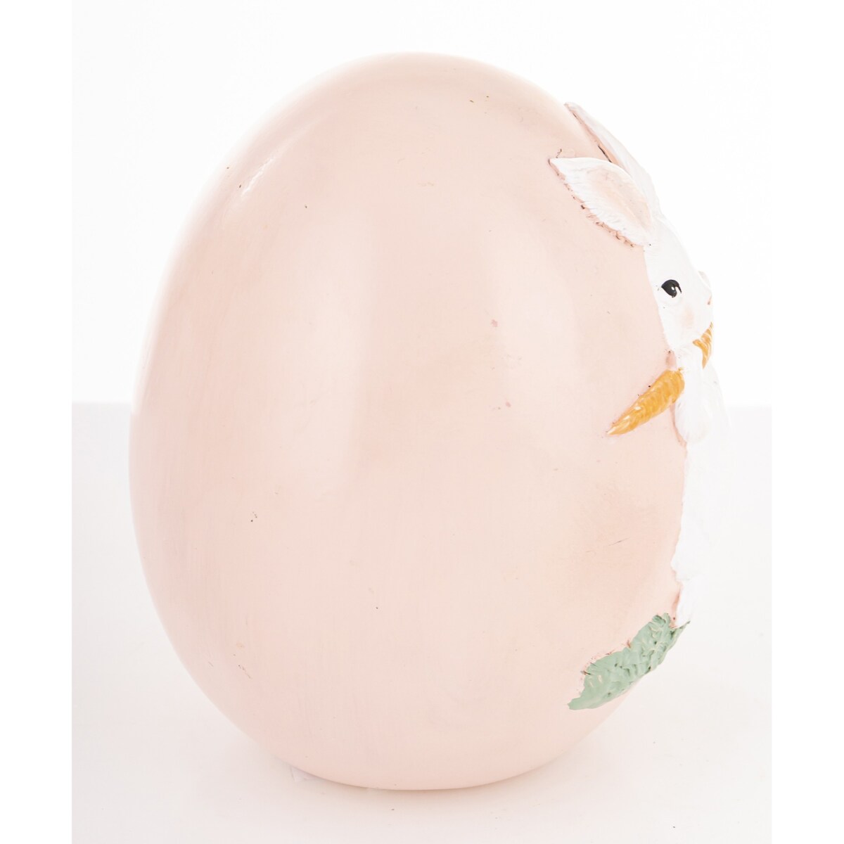 Dekoracja - jajko ozdobne 12x9x9 cm PISANKA różowa z królikiem