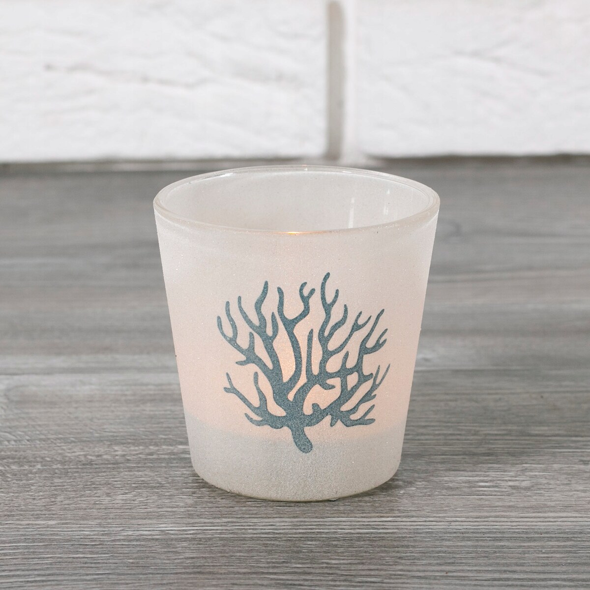 2 szt. ŚWIECZNIK tealight SZKLANY drzewo