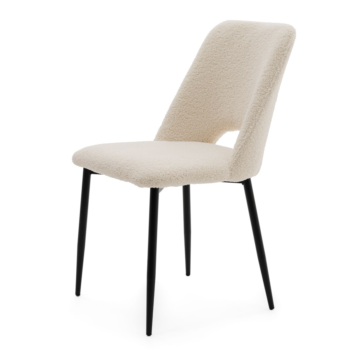 KRZESŁO TAPICEROWANE DO SALONU GLAMOUR TKANINA BOUCLE TEDDY JASNOBEŻOWE ORO