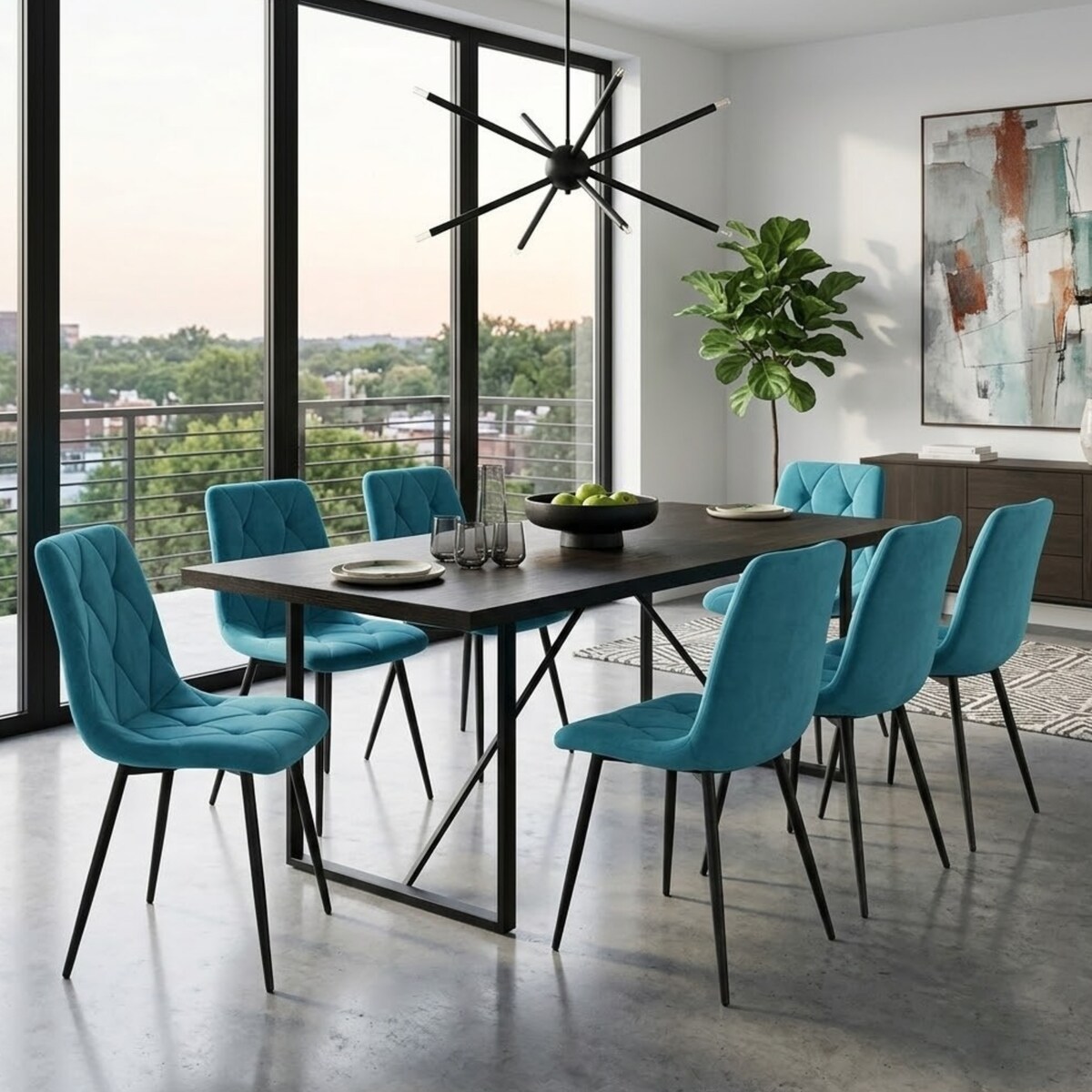 Krzesło tapicerowane welurowe do Jadalni salonu pikowane wygodne