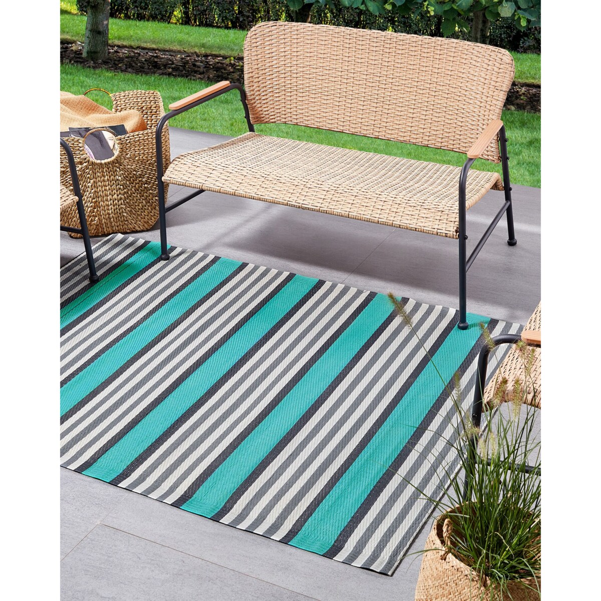 Dywan zewnętrzny 120 x 180 cm turkusowy SAUGOR