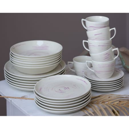 Zestaw talerzy dla 6 osób 18 el. City Wiśniowy Mus CT21