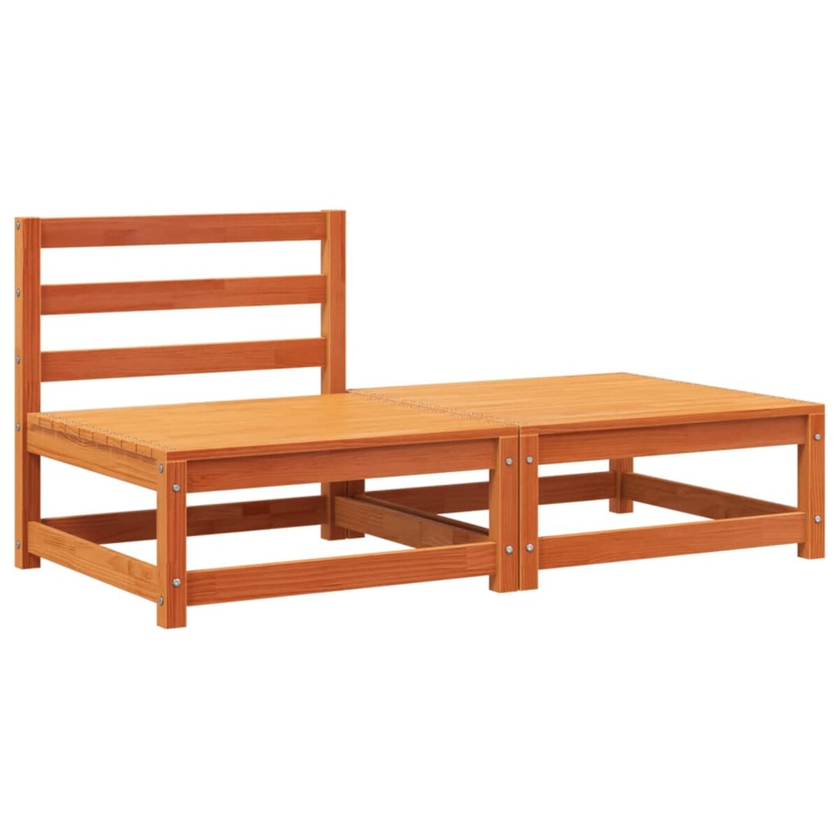 vidaXL Sofa ogrodowa bez podłokietników, z podnóżkiem, woskowy brąz