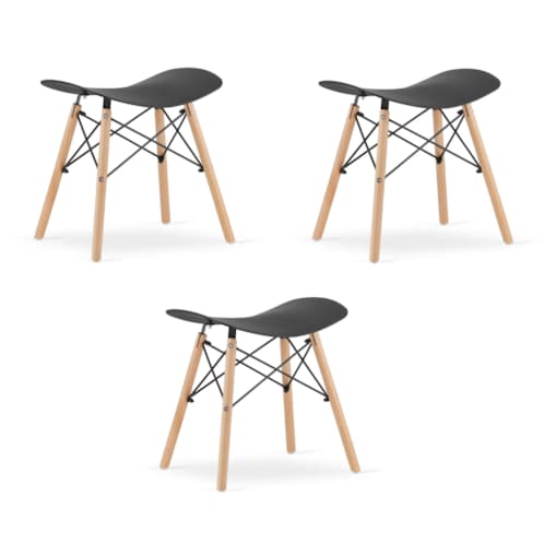 Taboret Korfu Krzesełko Do Kuchni - Czarny X 3