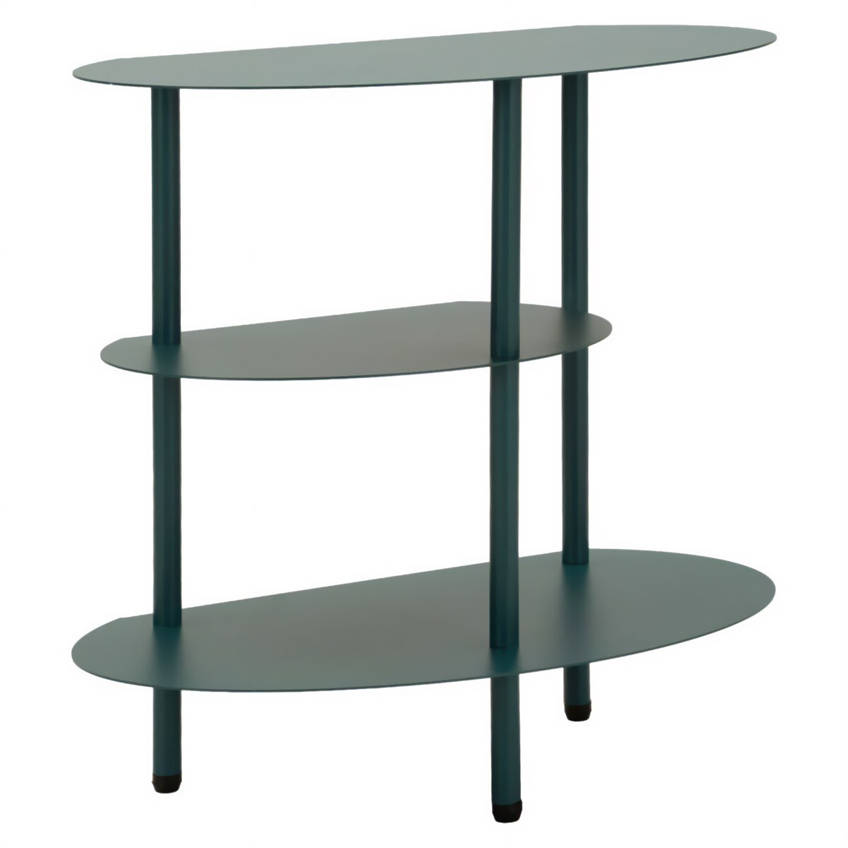 Stolik nocny SATURN, metalowy, morski, 49,5x27,5x49,5 cm