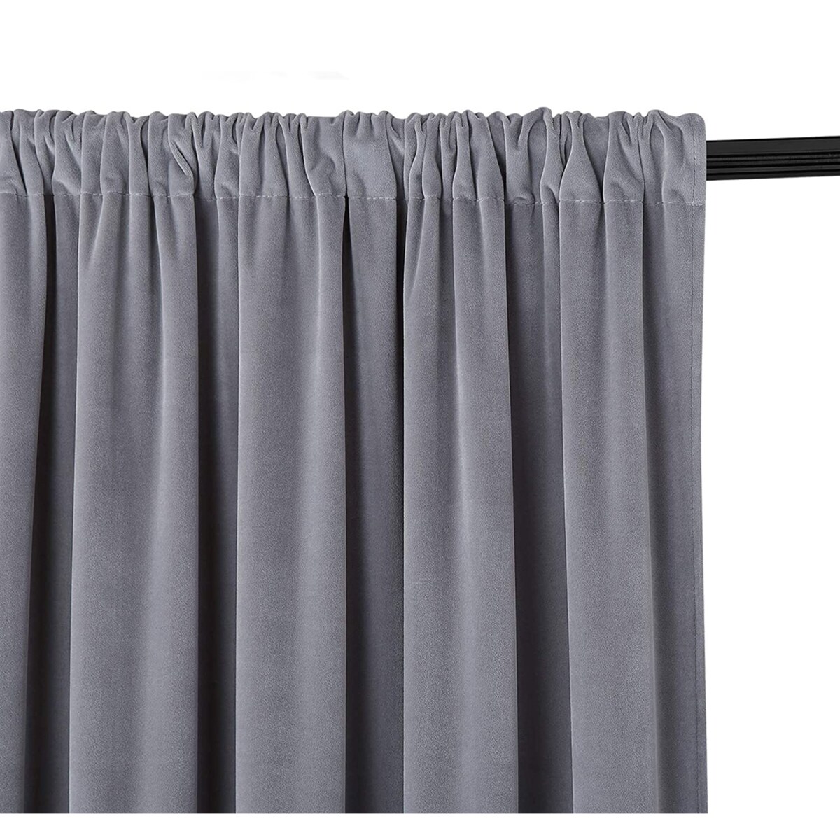 Zasłony gotowe na taśmie WELUROWE 140X250 Jasny szary