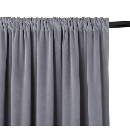 Zasłony gotowe na taśmie WELUROWE 140X250 Jasny szary