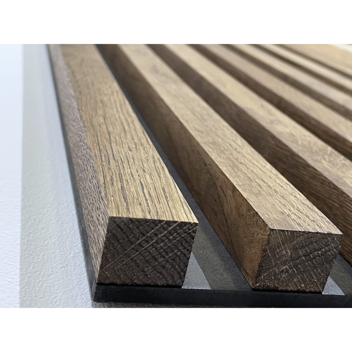 Dębowy panel Zegar w Lamelach 155x30cm brązowy