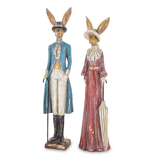 Dekoracja - para królików 39x8x5,5 i 36,5x9x8 cm CITTADINI