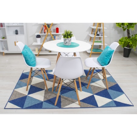 Zestaw Stół Do Jadalni Kuchni Salonu Biura Okrągły Todi 80 Cm Biały + 4 Krzesła Osaka Białe