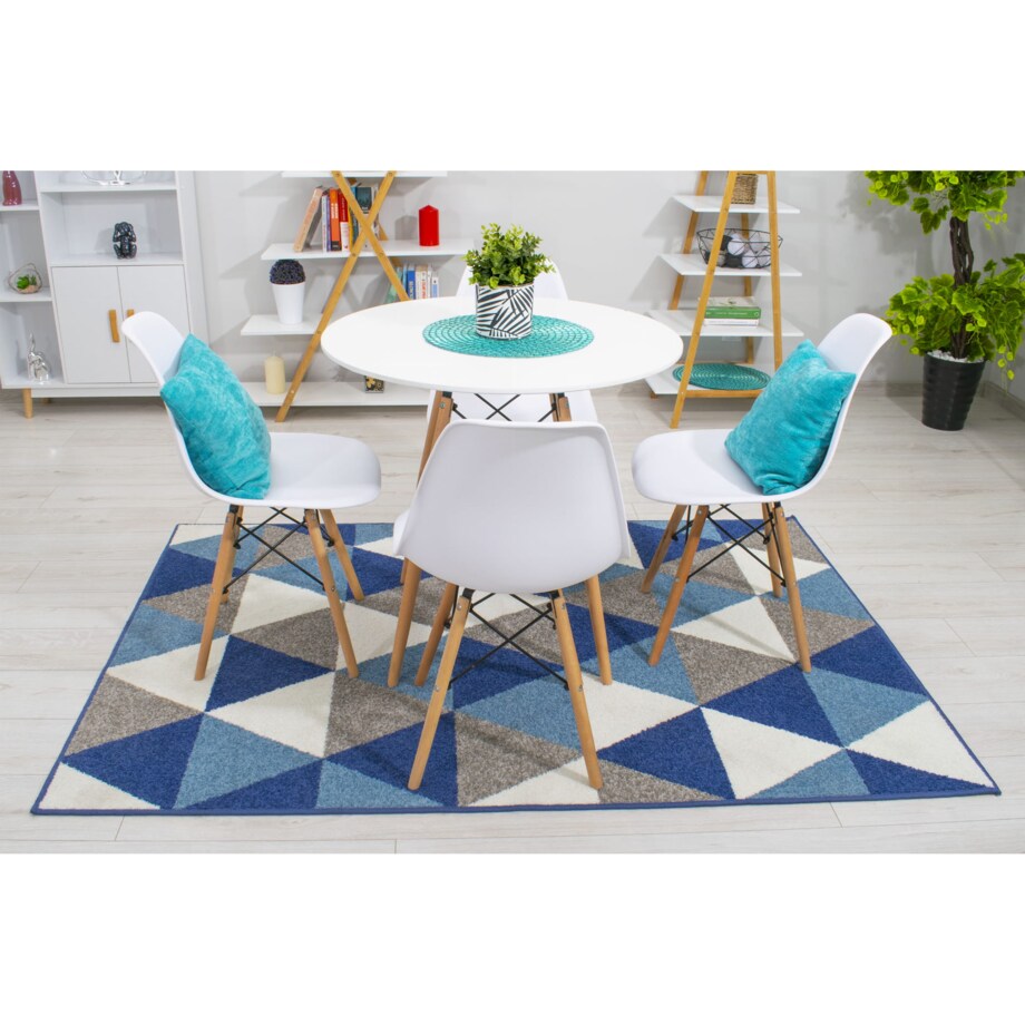 Zestaw Stół Do Jadalni Kuchni Salonu Biura Okrągły Todi 80 Cm Biały + 4 Krzesła Osaka Białe