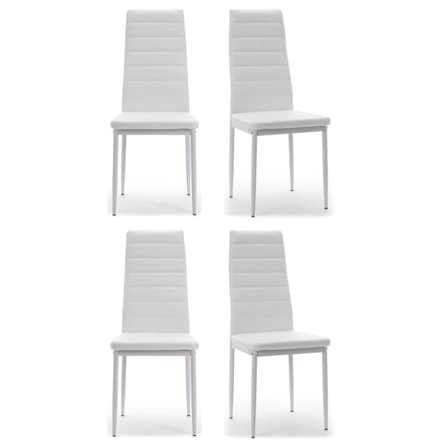 Zestaw 4 krzesła FADO tapicerowane ekoskóra białe