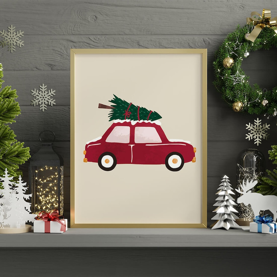 Plakat dla dzieci Autko 50x70