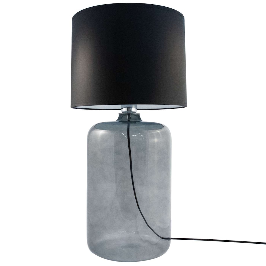 Stojąca LAMPA nocna AMARSA 5510BK Zumaline szklana LAMPKA stołowa czarna grafitowa