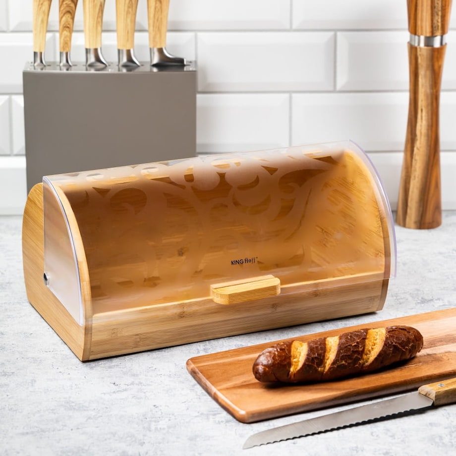 Chlebak bambusowo-akrylowy pojemnik na chleb pieczywo KINGHOFF