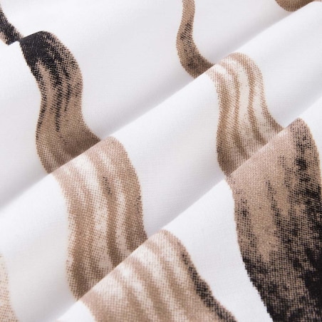 Pościel bawełniana 140x200 Livia biała w beżowe liście, Cottonlove