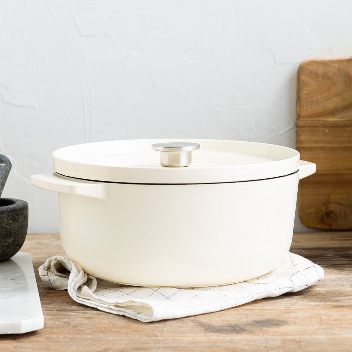 KitchenAid Garnek żeliwny 5,2 l - Almond Cream
