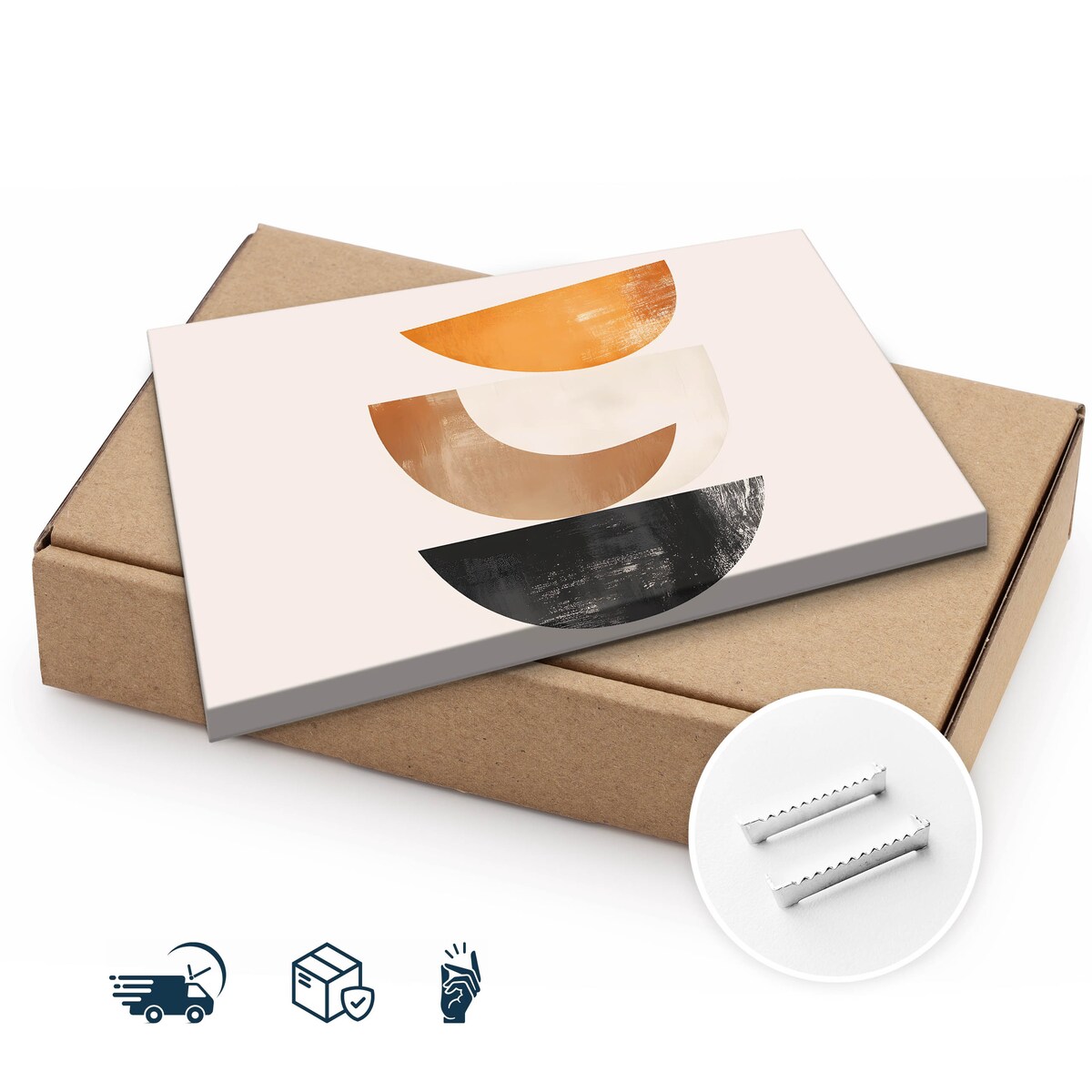 Obraz Na Płótnie Do Sypialni Abstrakcyjne Misy Boho Styl Japoński 70x50cm