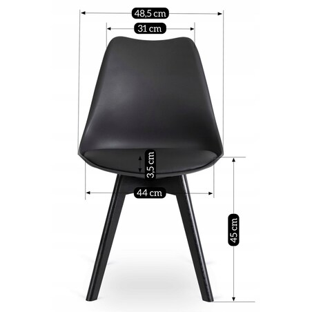 Krzesło Kuchenne Skandynawskie Czarne Do Jadalni Kuchni Salonu SCANDI