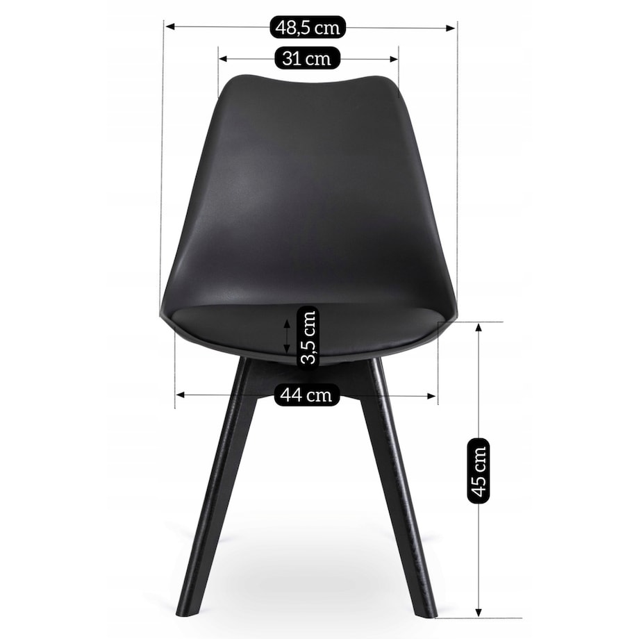 Krzesło Kuchenne Skandynawskie Czarne Do Jadalni Kuchni Salonu SCANDI