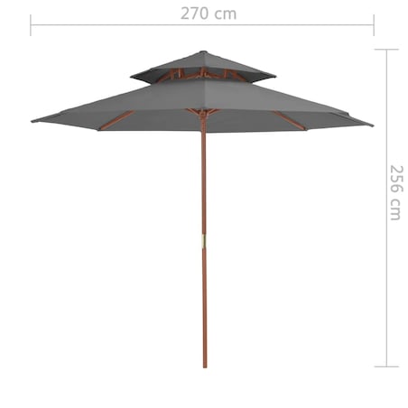 vidaXL Parasol ogrodowy z podwójnym daszkiem, 270 cm, antracytowy