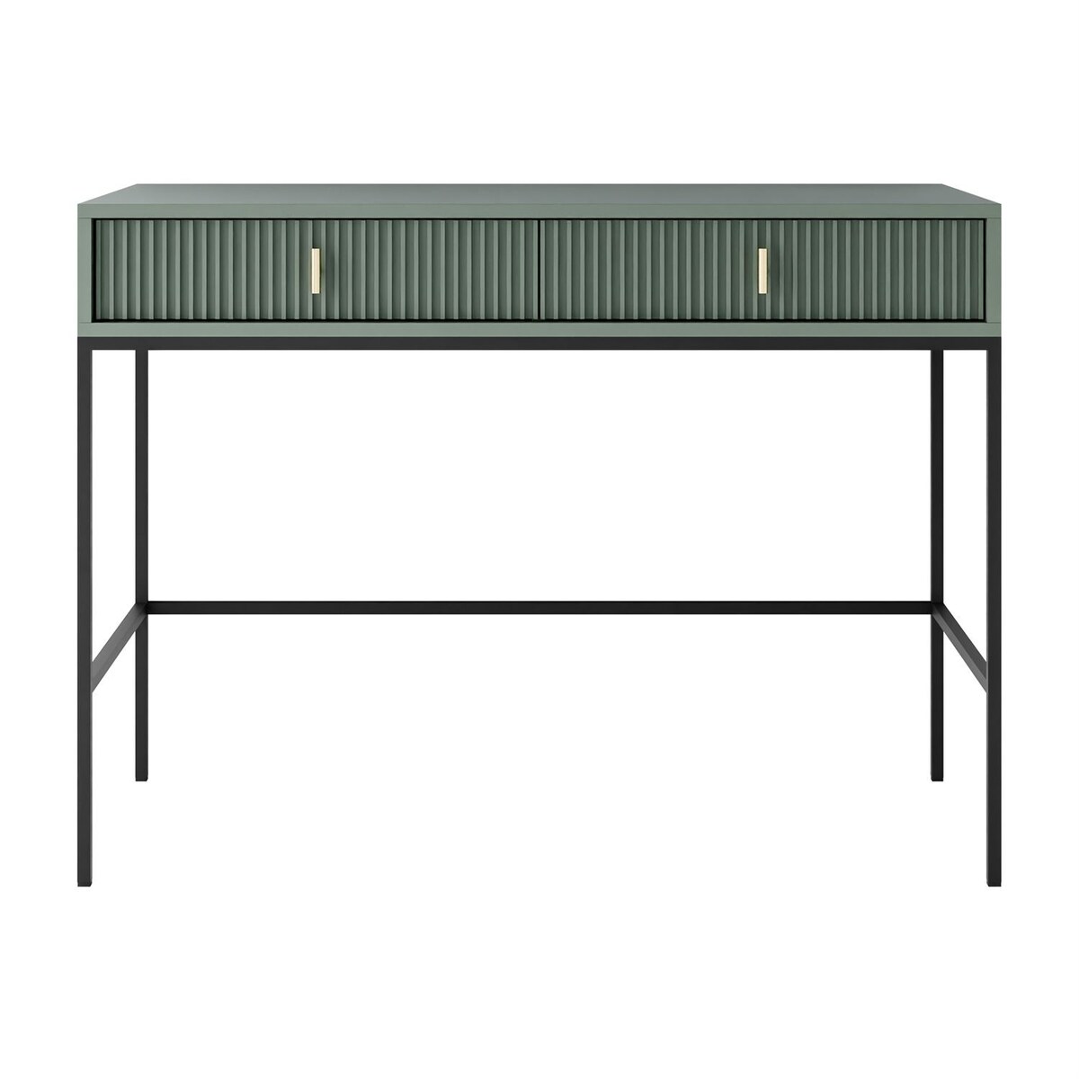 Konsola MIDNIGHT z szufladami na czarnym stelażu, zielona