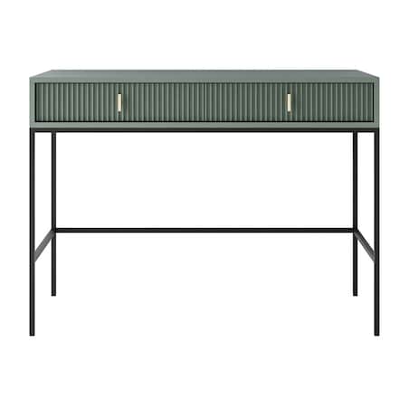 Konsola MIDNIGHT z szufladami na czarnym stelażu, zielona