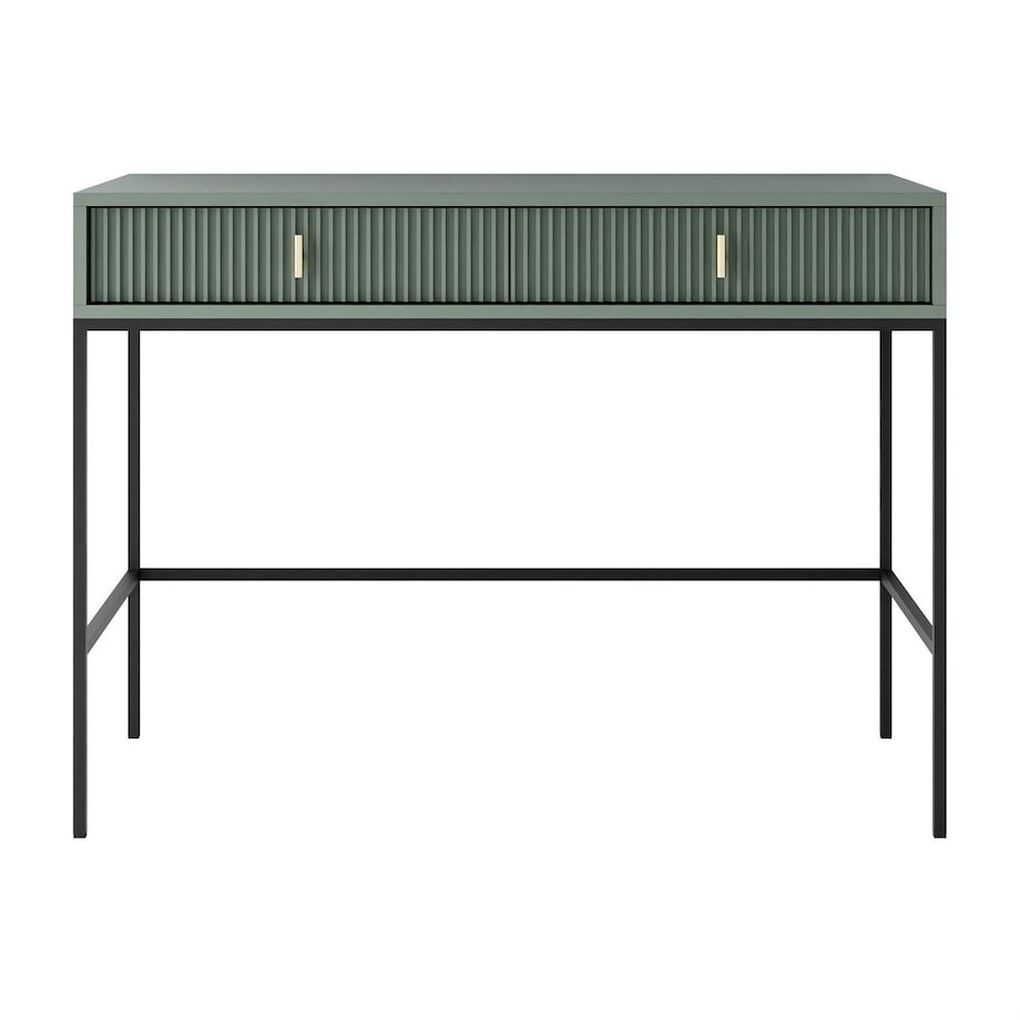 Konsola MIDNIGHT z szufladami na czarnym stelażu, zielona