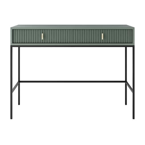 Konsola MIDNIGHT z szufladami na czarnym stelażu, zielona