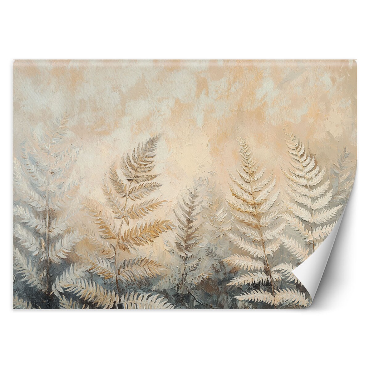 Fototapeta, Beżowe liście paproci natura pióra boho 400x280