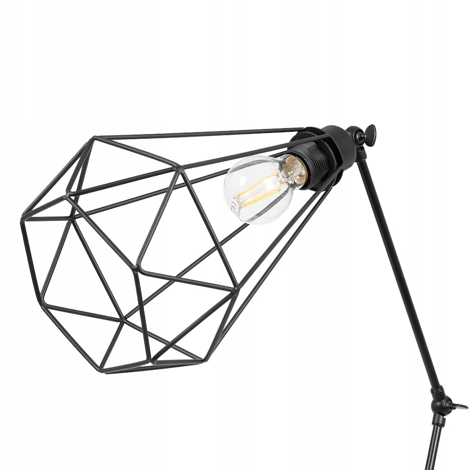 Lampa Stojąca Podłogowa Black Loft Czarna Reno