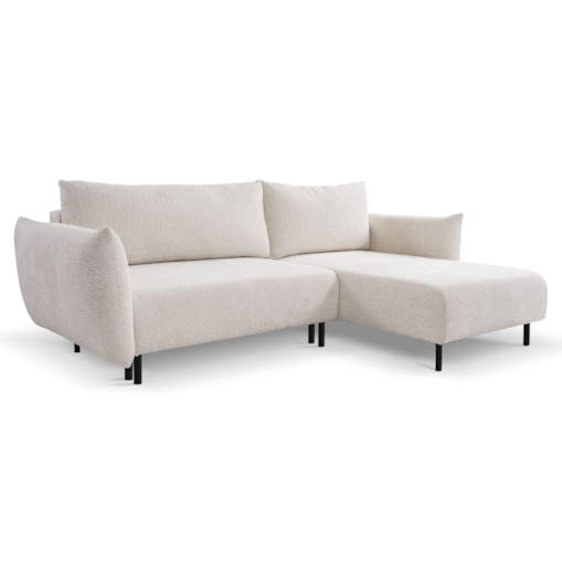 Narożnik DELI z funkcją spania na nóżkach, prawostronny, beżowy