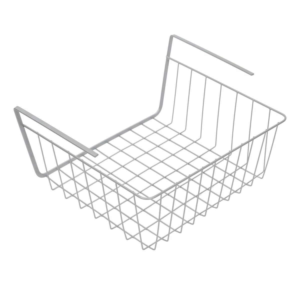Koszyk podwieszany na owoce, metalowy, jasnoszary, 30 x 25,5 x 14 cm