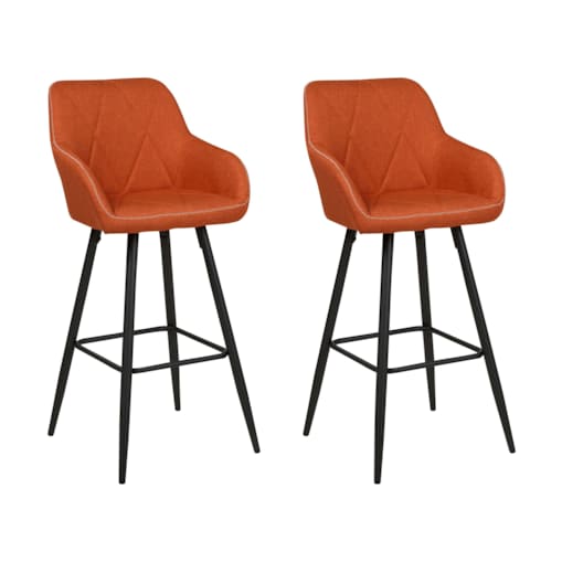 Zestaw 2 krzeseł barowych pomarańczowy DARIEN