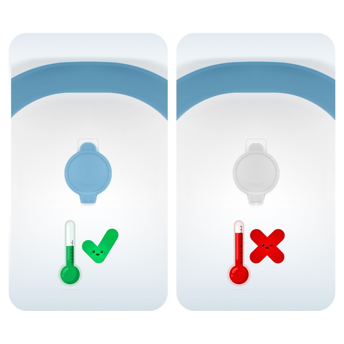 Wanienka składana dla dziecka niemowląt Ricokids silikonowa termometr LCD biało-niebieska