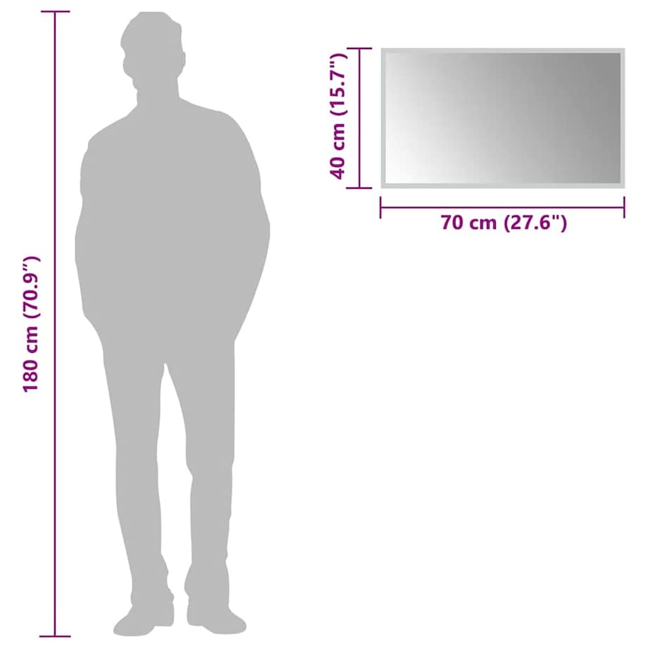 vidaXL Lustro łazienkowe z LED, 70x40 cm