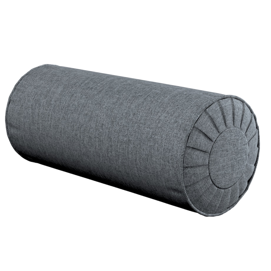 Poduszka wałek z zakładkami, grafitowo - szary szenil, Ø20 x 50 cm, City