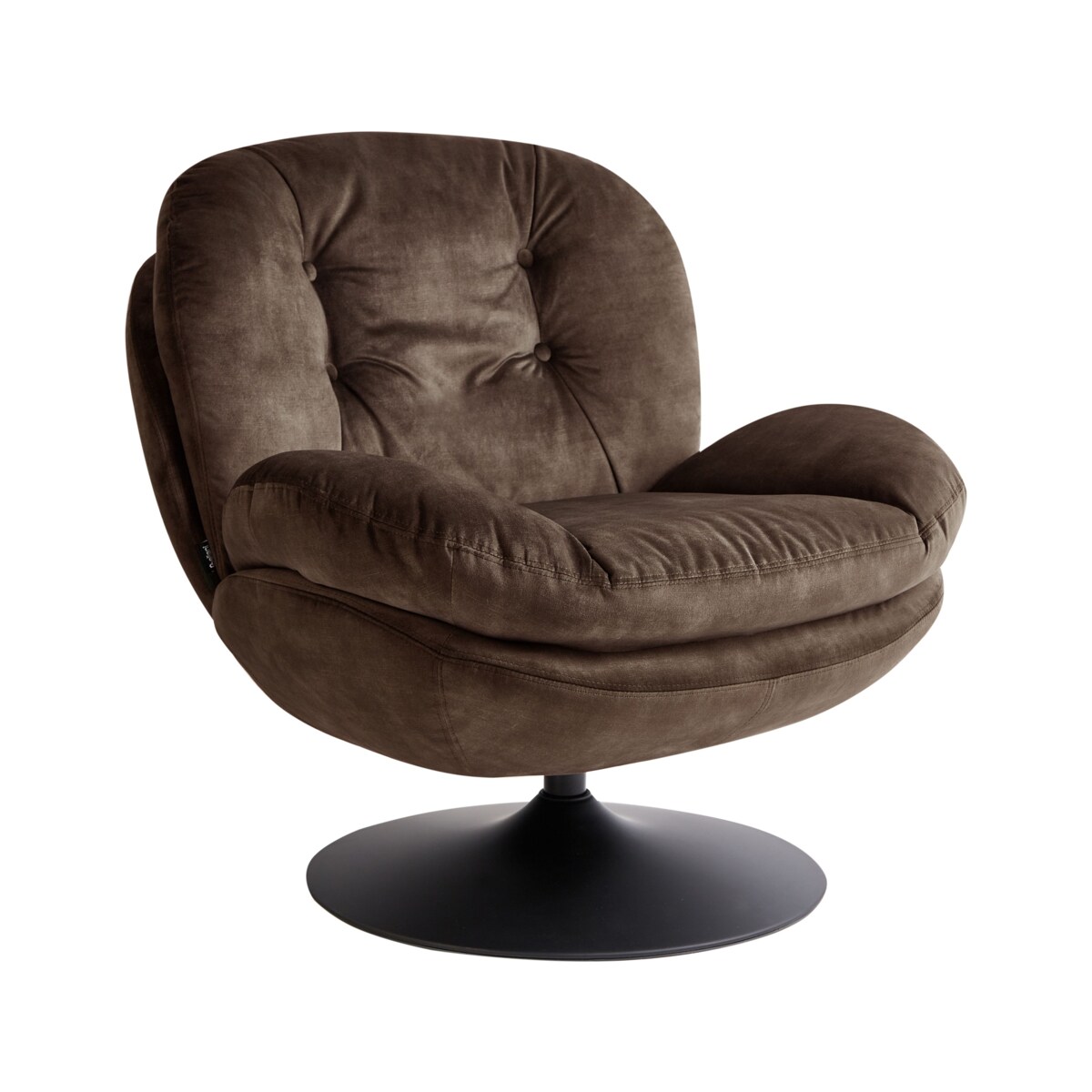 Fotel obrotowy NOLVIK Welur Ciemnobrązowy