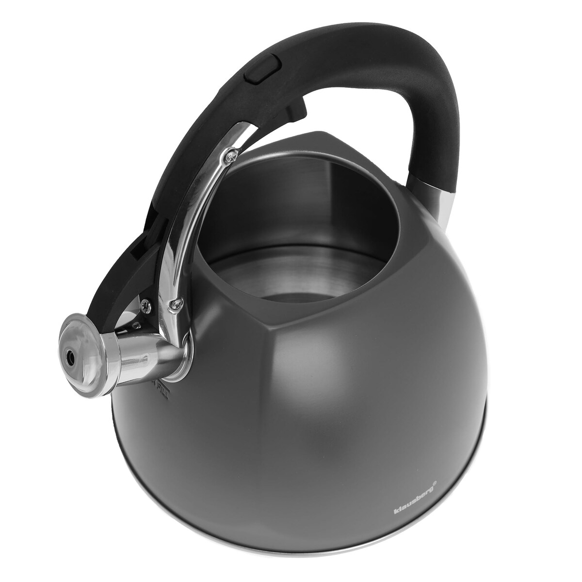 Czajnik stalowy z gwizdkiem 2.2L szary KLAUSBERG