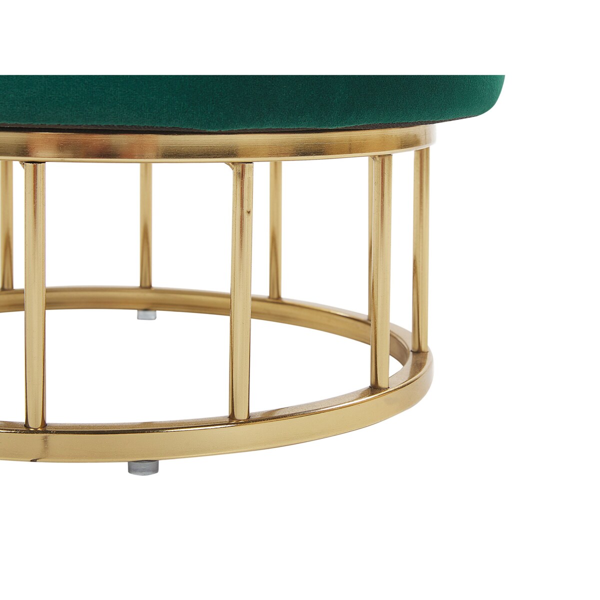 Puf ze schowkiem ⌀ 37 cm ciemnozielony ELGIN