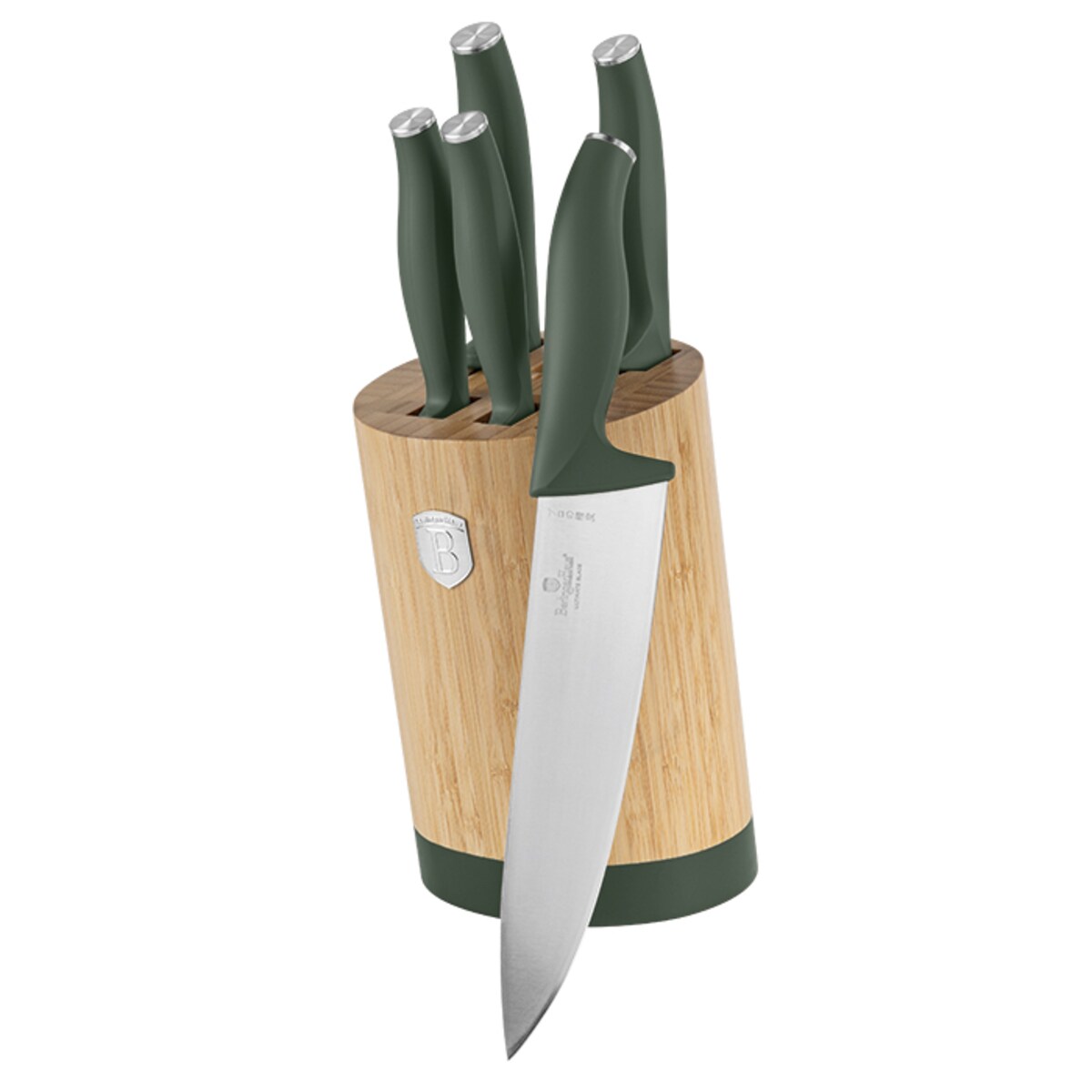 Zestaw noży w bambusowym stojaku 5 el. BerlingerHaus Matte Green Collection BH-2757